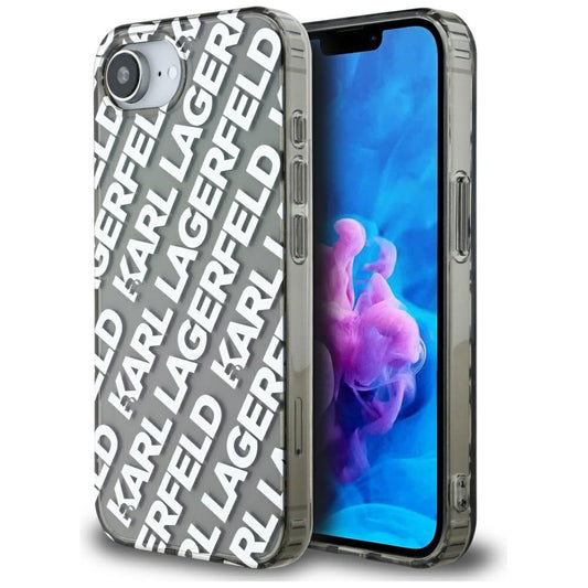 Case for Apple iPhone 16e, Karl Lagerfeld, IML Luxury Silver Fullover Logo, Silver