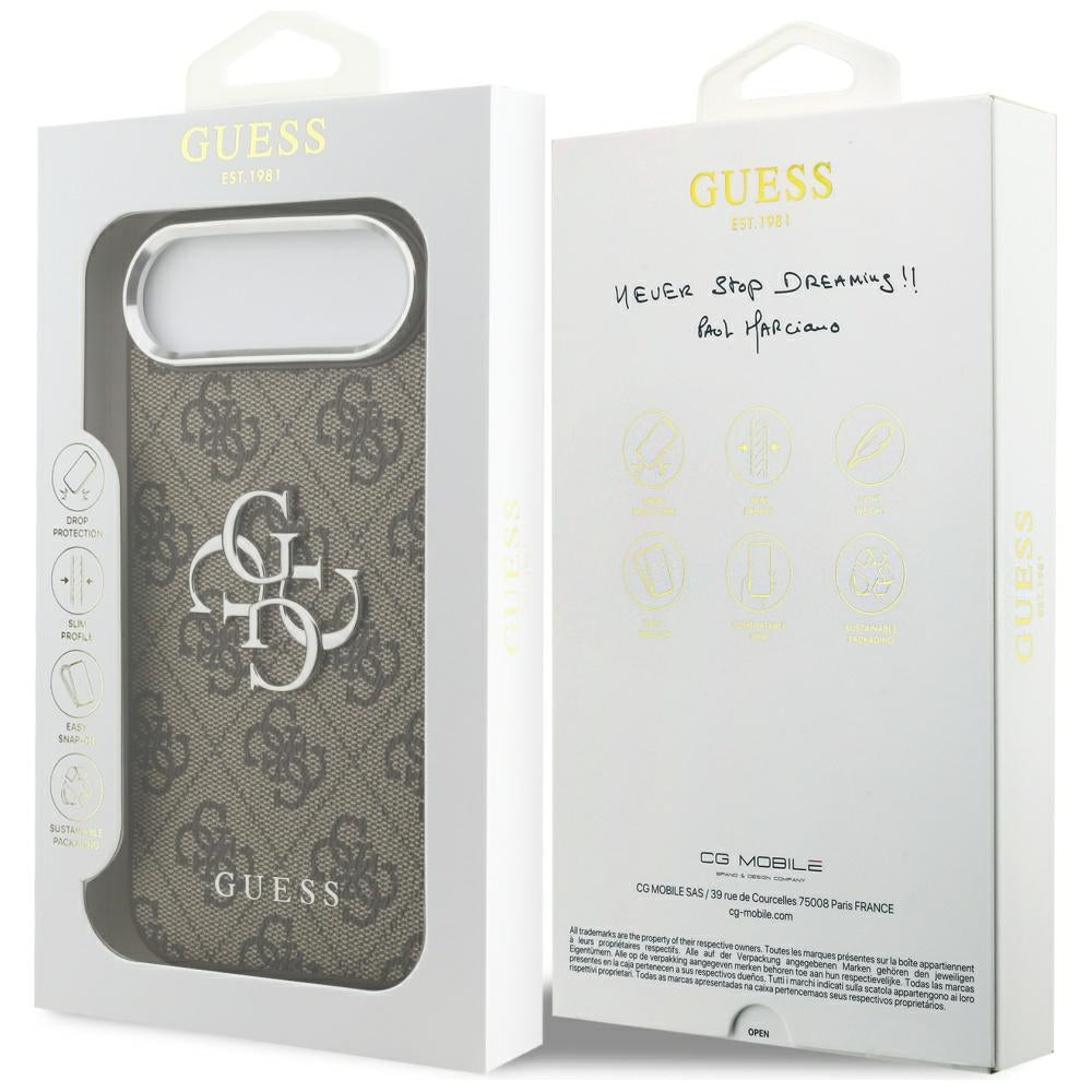 Case for Apple iPhone 17 Air, Guess, Big 4G Logo Classic, Silver Brown