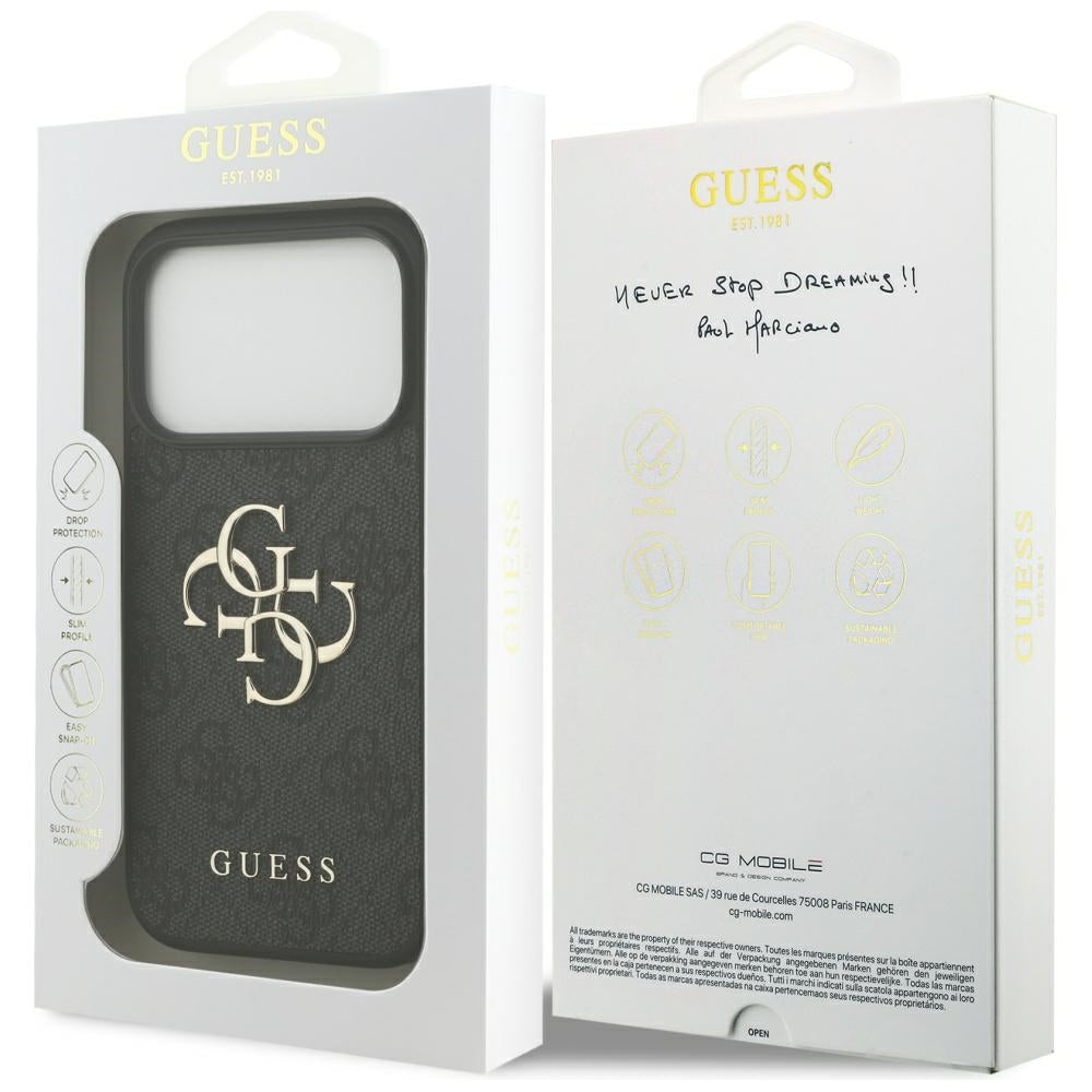 Case for Apple iPhone 17 Pro, Guess, 4G Big Logo, Black