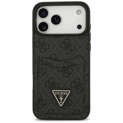 Case for Apple iPhone 17 Pro Max, Guess, 4G Double Card Triangle, Black