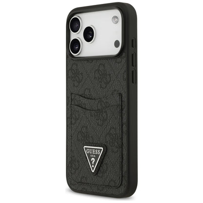 Case for Apple iPhone 17 Pro Max, Guess, 4G Double Card Triangle, Black