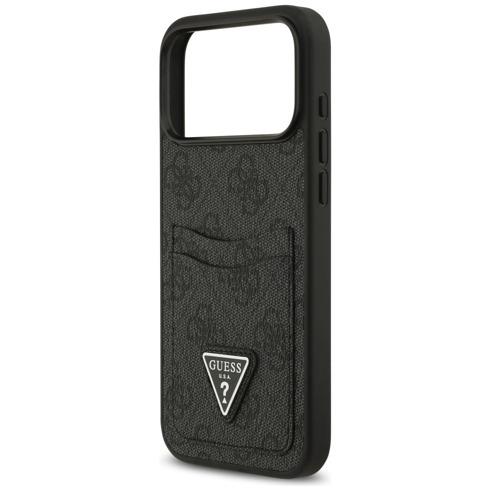 Case for Apple iPhone 17 Pro Max, Guess, 4G Double Card Triangle, Black