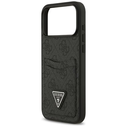 Case for Apple iPhone 17 Pro Max, Guess, 4G Double Card Triangle, Black