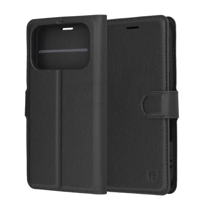 Case for Apple iPhone 17 Pro, Techsuit, Leather Folio, Black