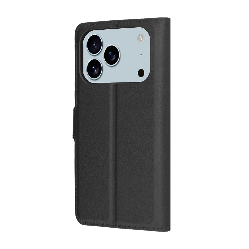 Case for Apple iPhone 17 Pro, Techsuit, Leather Folio, Black