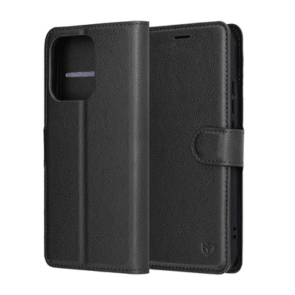 Case for Oppo Reno14, Techsuit, Leather Folio, Black