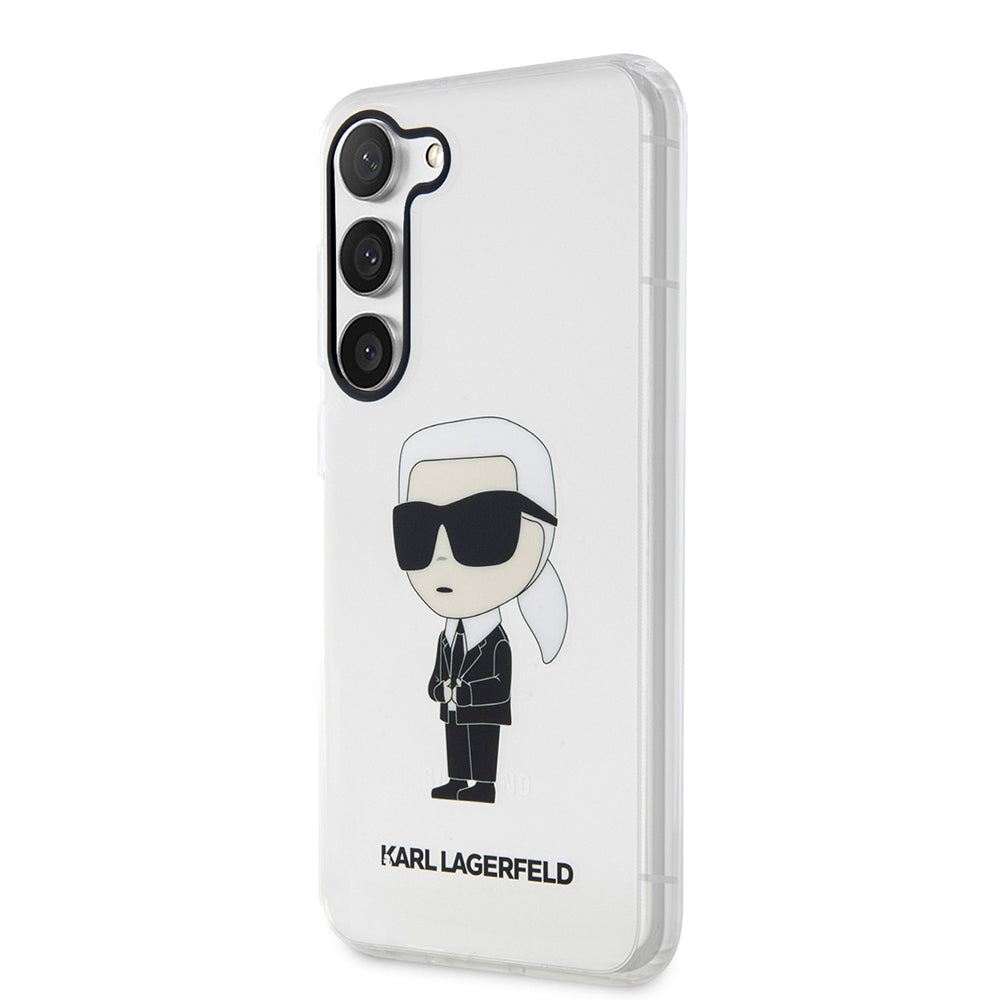 Case for Samsung Galaxy S23+ S916, Karl Lagerfeld, Ikonik Karl, Transparent
