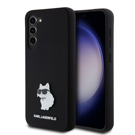 Case for Samsung Galaxy S23+ S916, Karl Lagerfeld, Silicone Choupette Metal, Black