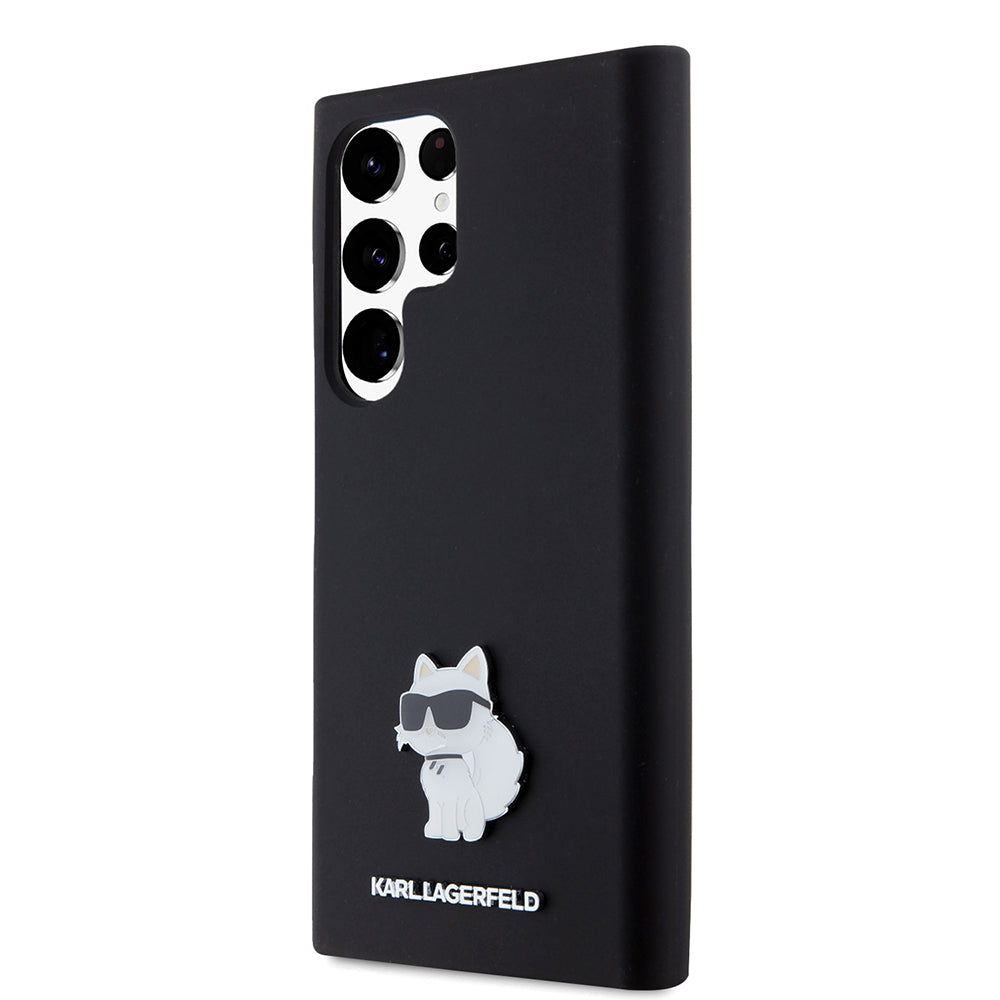Case for Samsung Galaxy S23 Ultra S918, Karl Lagerfeld, Silicone Choupette, Black