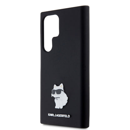 Case for Samsung Galaxy S23 Ultra S918, Karl Lagerfeld, Silicone Choupette, Black