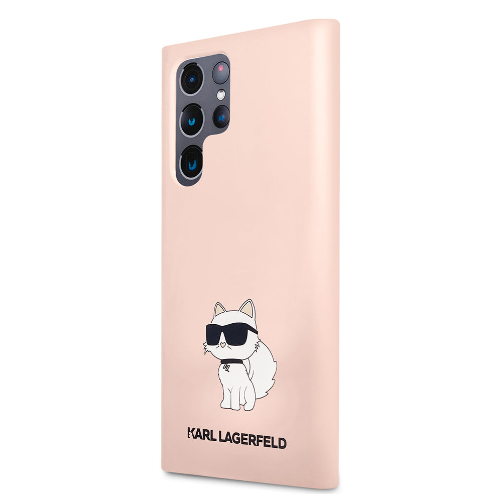 Case for Samsung Galaxy S23 Ultra S918, Karl Lagerfeld, Silicone Choupette, Pink