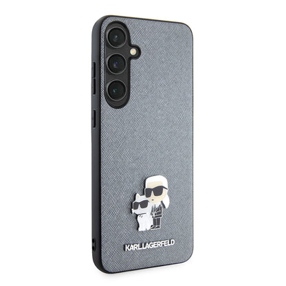 Case for Samsung Galaxy S24+ S926, Karl Lagerfeld, Saffiano Karl & Choupette Metal, Grey