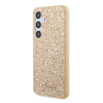 Case for Samsung Galaxy S24 S921, Guess, Glitter Script, Gold