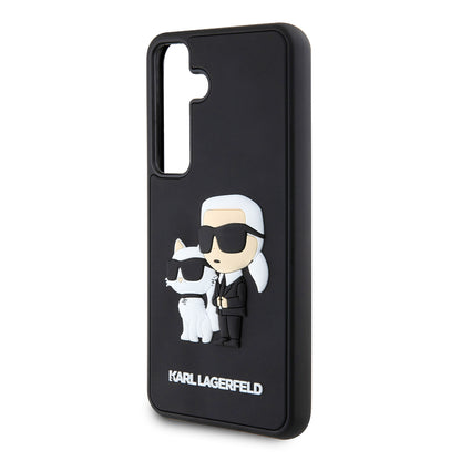 Case for Samsung Galaxy S24 S921, Karl Lagerfeld, 3D Rubber Karl & Choupette, Black