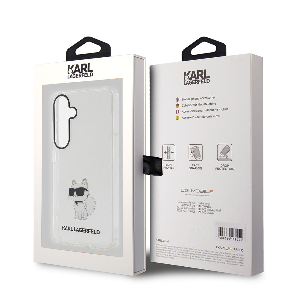 Case for Samsung Galaxy S24 S921, Karl Lagerfeld, IML Luxury Choupette, Transparent