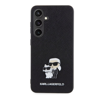 Case for Samsung Galaxy S24 S921, Karl Lagerfeld, Saffiano Karl & Choupette Metal, Black