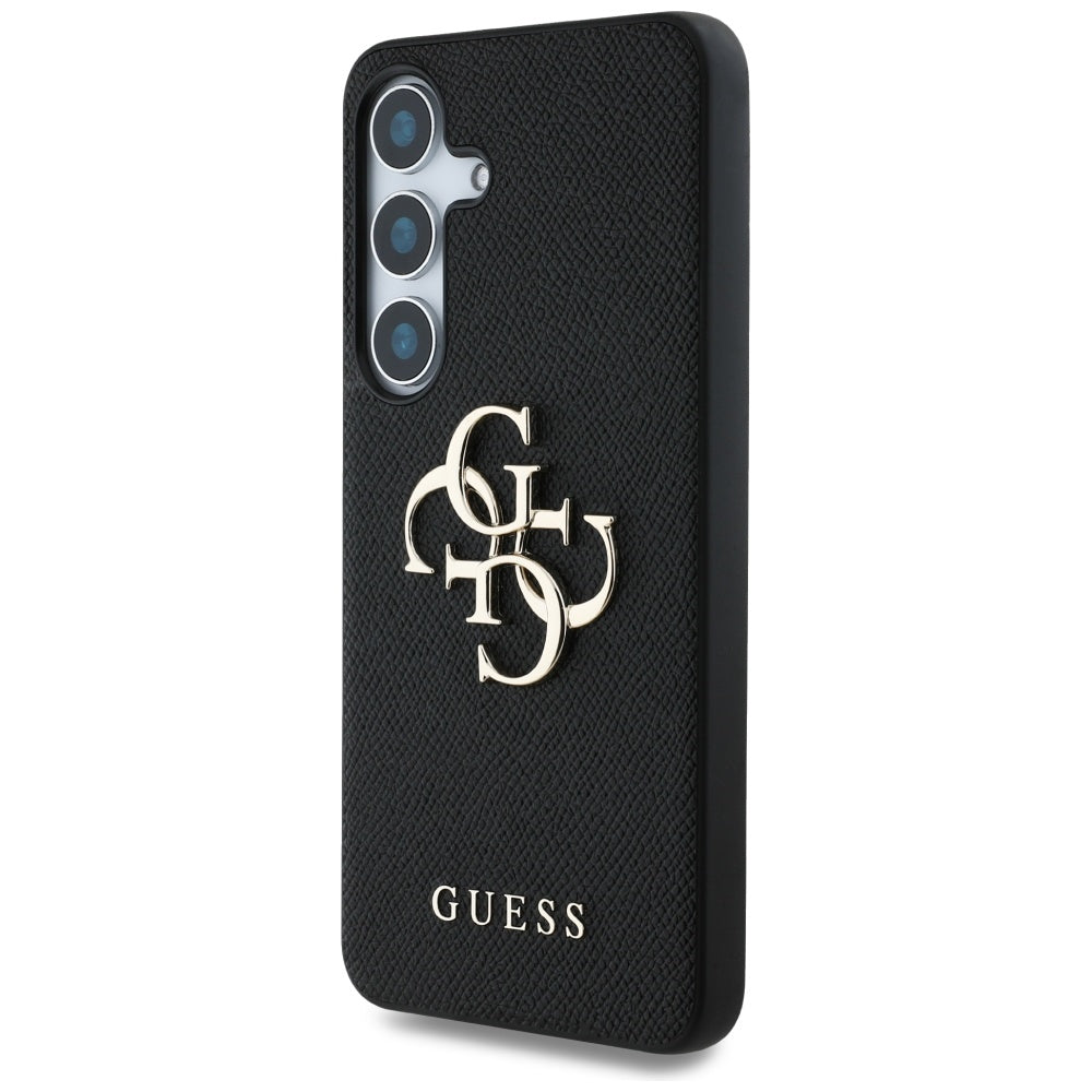 Case for Samsung Galaxy S25 S931, Guess, 4G Grained Big and Classic Logo, Black
