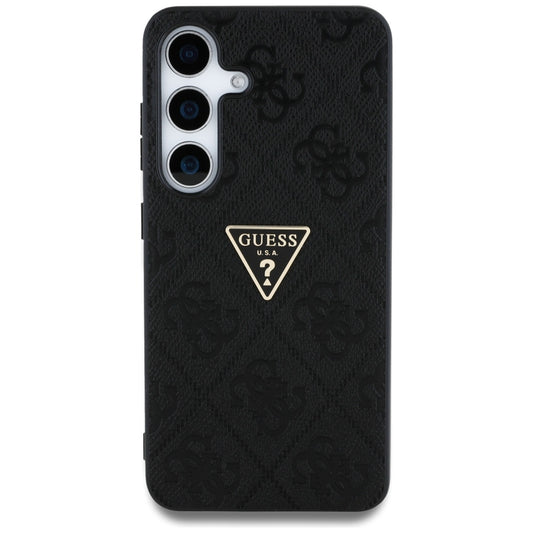 Case for Samsung Galaxy S25 S931, Guess, Grained Hot Stamp 4G Triangle, Black