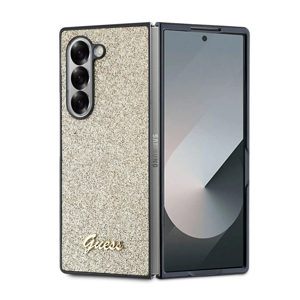 Case for Samsung Galaxy Z Fold6 F956, Guess, Glitter Script, Gold
