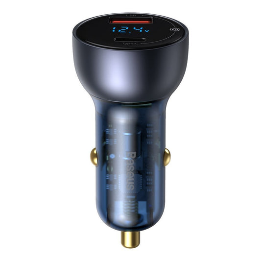 Car Charger with USB-C Cable Baseus Digital Display, 65W, 5A, 1 x USB-A - 1 x USB-C, Black TZCCKX-0G