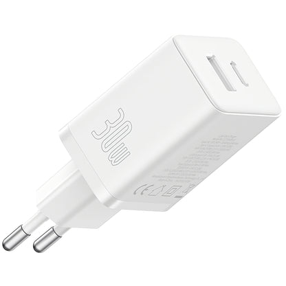 Network Charger Baseus Cube, 30W, 2.4A, 1 x USB-A - 1 x USB-C, White P10111404213-00 