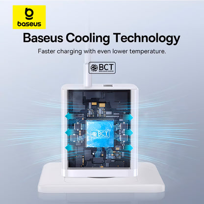 Network Charger Baseus Cube, 30W, 2.4A, 1 x USB-A - 1 x USB-C, White P10111404213-00 