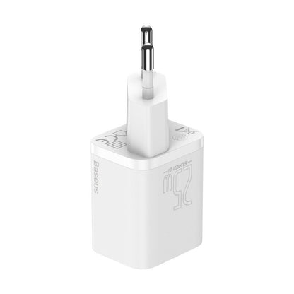 Baseus Super Si USB-C Network Charger with USB-C Cable, 25W, 3A, 1 x USB-C, White TZCCCSUP-L02 