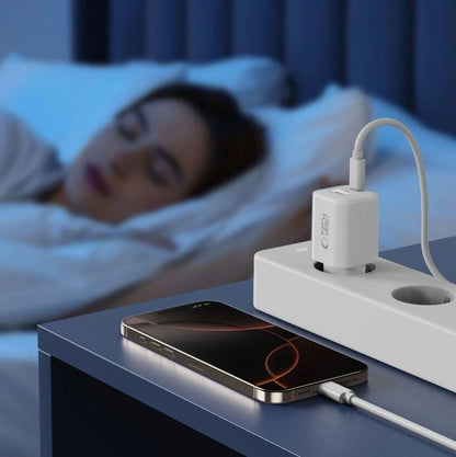 Tech-Protect NCM33W Network Charger, 33W, 3A, 1 x USB-A - 1 x USB-C, White