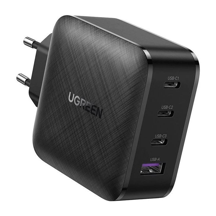 Network Charger UGREEN CD104, 65W, 3A, 1 x USB-A - 3 x USB-C, Black