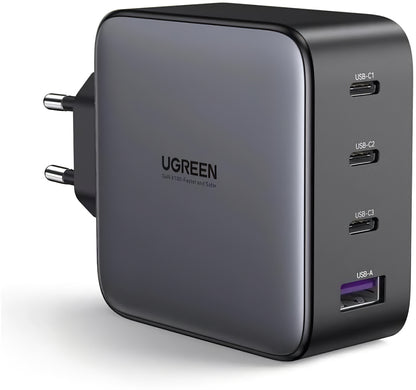 Network Charger UGREEN CD226, 100W, 3A, 1 x USB-A - 3 x USB-C, Black 