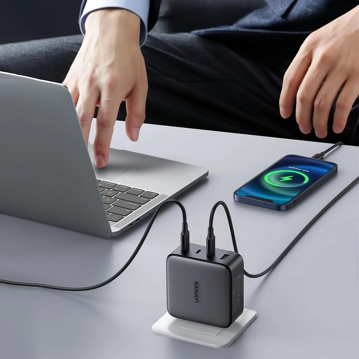 Network Charger UGREEN CD226, 100W, 3A, 1 x USB-A - 3 x USB-C, Black 