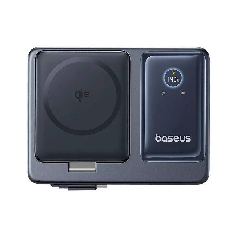 Baseus Nomos QI 5in1 Charging Station, 140W, 5A, 1 x USB-A - 2 x USB-C, Black P10178800123-00