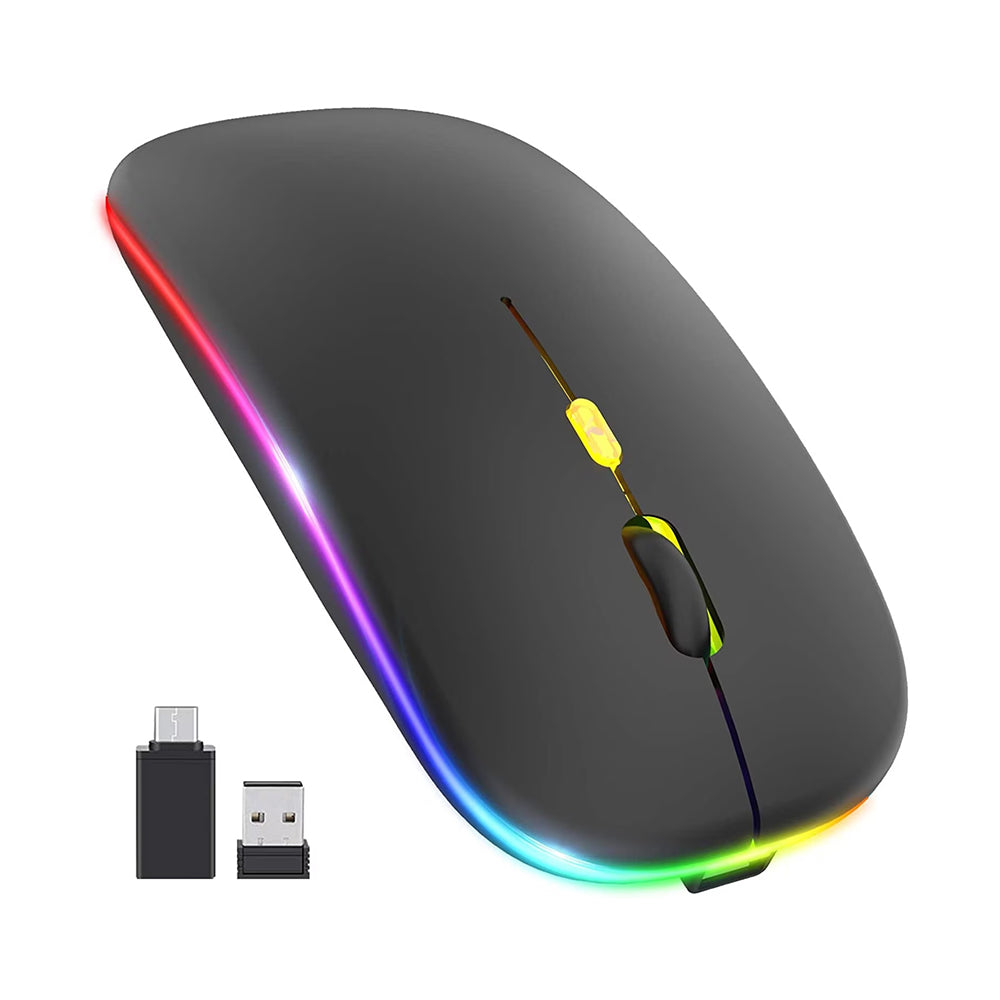 Techsuit M1 Wireless Mouse, RGB, 1600DPI, Black