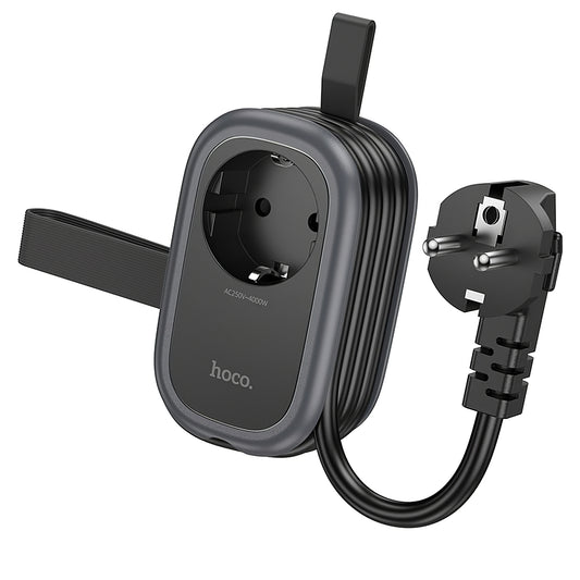 Network Charger HOCO NS6, 2 x USB-A - 1 x USB-C - 1 x Schuko, Black