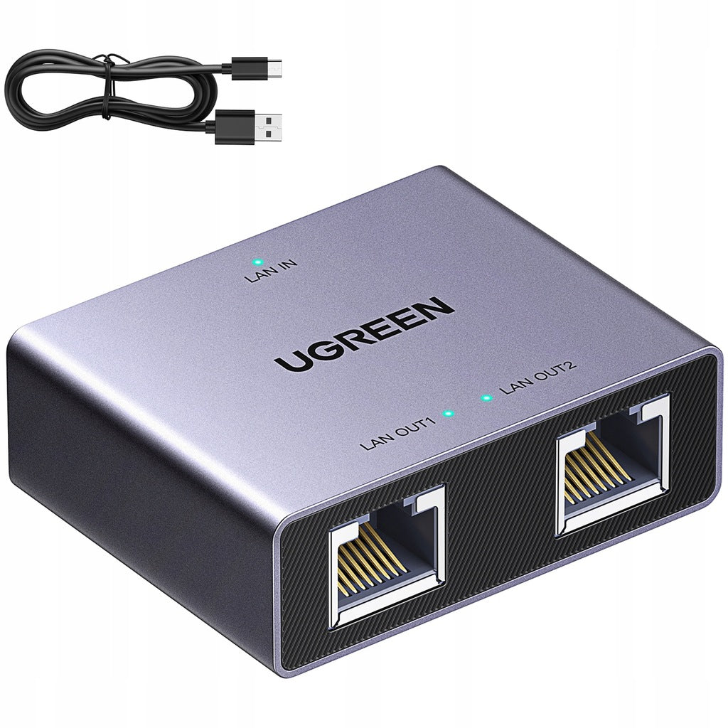 UGREEN NW301 Network Splitter, RJ45 - 2 x RJ45, Gray