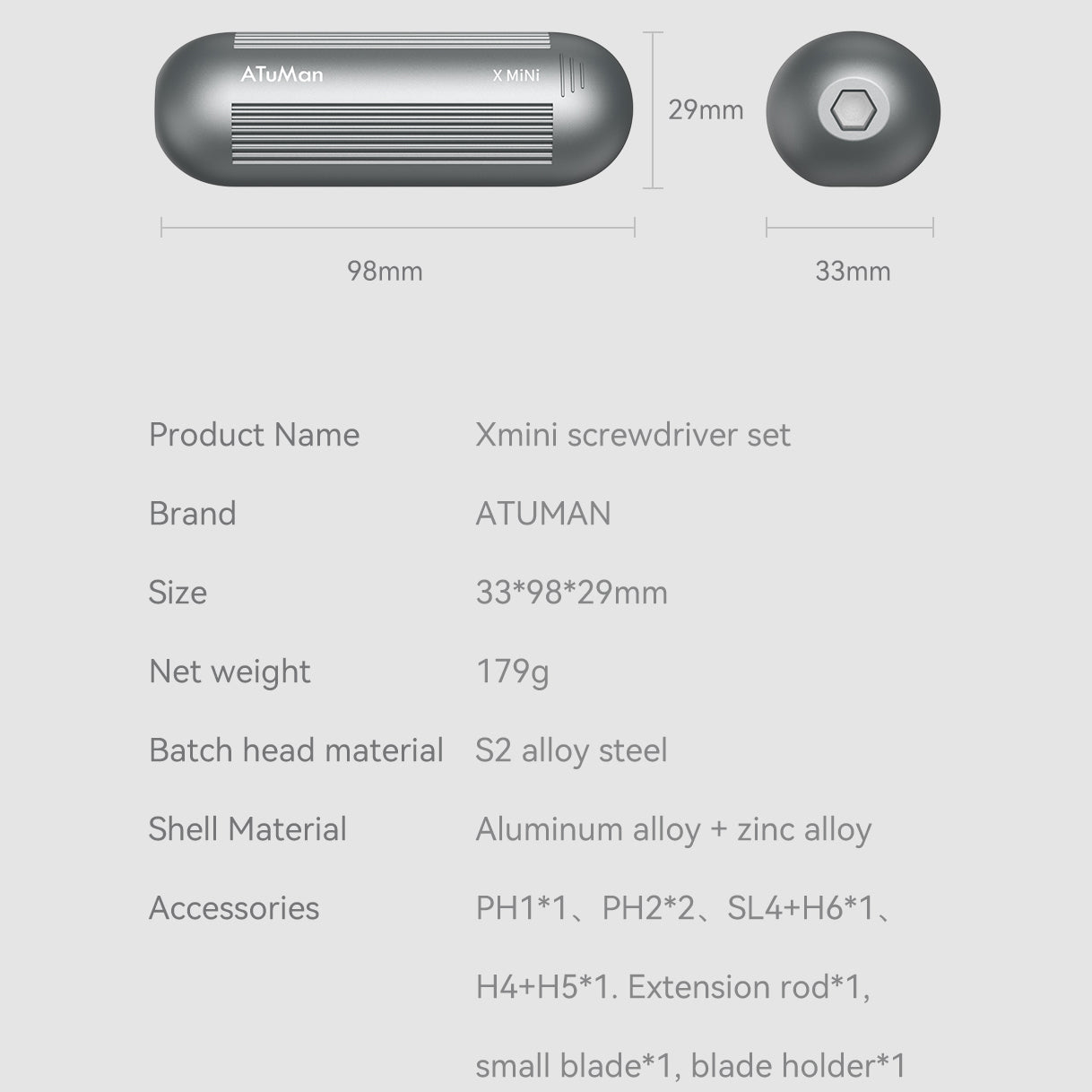 Screwdriver ATuMan Xmini Pocket 